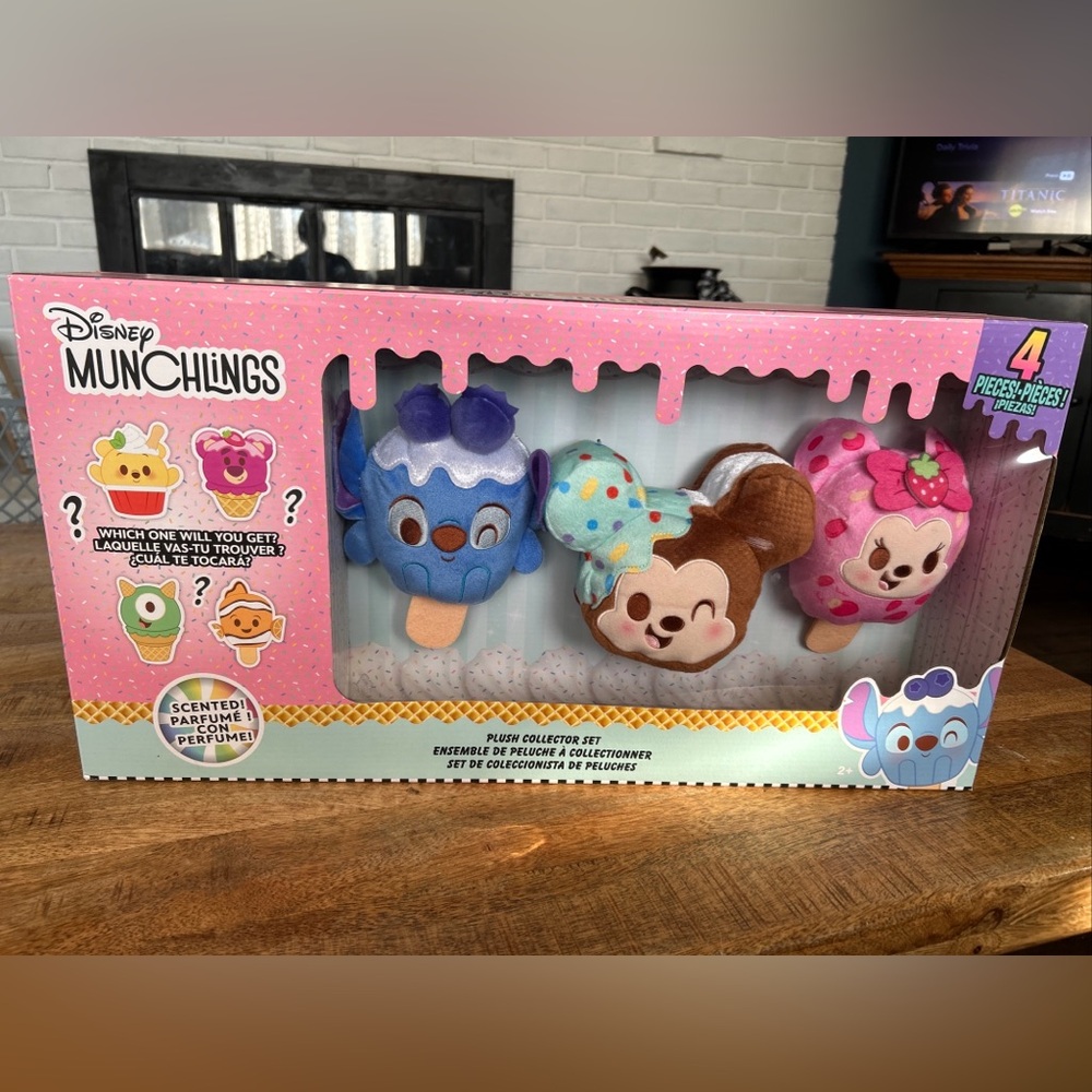 Disney Ice Cream Plush Trio - Blue, Brown, Pink
